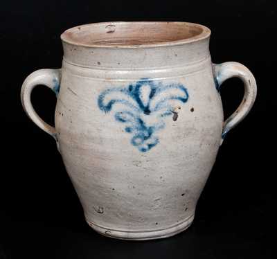 Vertical-Handled Incised Stoneware Jar, probably Crolius, Manhattan, fourth-quarter 18th century