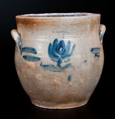 ELIZ-TOWN-N.J (Elizabethtown, NJ) Stoneware Jar, attrib. Keen Pruden, circa 1832