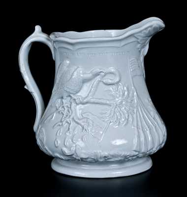 Millington, Astbury & Poulson, Trenton, NJ, Ironstone Civil War Commemorative Pitcher