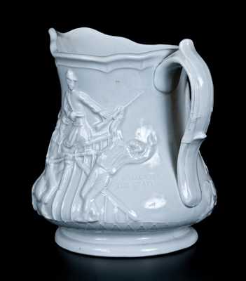 Millington, Astbury & Poulson, Trenton, NJ, Ironstone Civil War Commemorative Pitcher