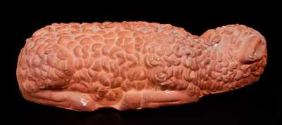 Rare Redware Lamb Figure, J. Eberly & Co., Strasburg, VA, circa 1895