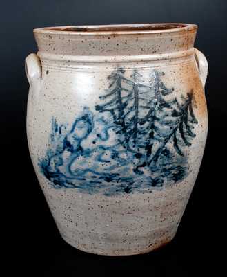 Stoneware Jar w/ Artistic Forest Landscape Decoration