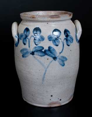 Baltimore Stoneware Jar w/ Cobalt Floral Decoration
