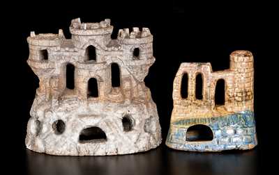 Lot of Two: Molded Stoneware Aquarium Castles