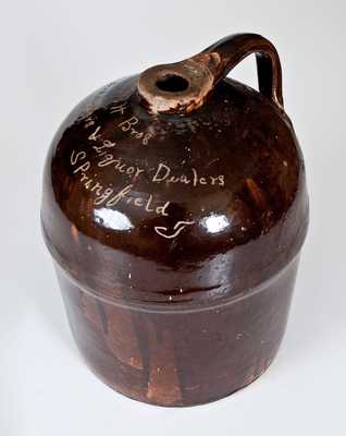 Rare Pitt Bros. / Distillers & Liquor Dealers / Springfield, TN Stoneware Advertising Liquor Jug