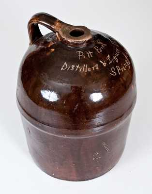 Rare Pitt Bros. / Distillers & Liquor Dealers / Springfield, TN Stoneware Advertising Liquor Jug