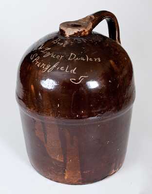 Rare Pitt Bros. / Distillers & Liquor Dealers / Springfield, TN Stoneware Advertising Liquor Jug