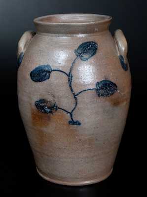 Rare attrib. Stephen B. Sweeney, Henrico County, VA Stoneware Jar w/ Cobalt Tree-of-Life Decoration
