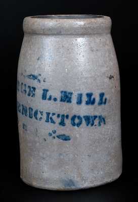Stoneware Canning Jar Advertising GEORGE L. HILL / FREDERICKTOWN