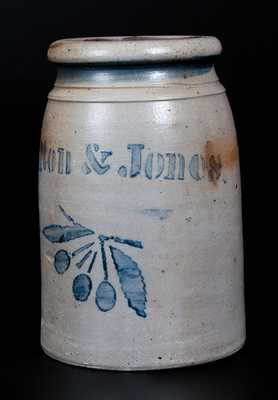 HAMILTON & JONES Stoneware Canning Jar with Cherries Decoration