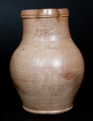 Rare Stoneware Pitcher w/ Incised Signature 