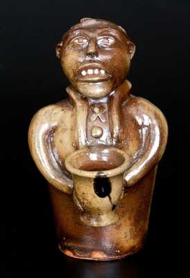 Figural Stoneware Bank, attrib. J.L. Matthews Pottery, Rock Mills, Alabama, circa 1890-1910