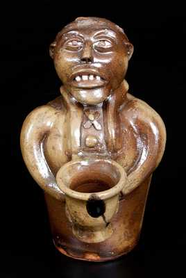 Important J. L. Mathews, Rock Mills, AL, 1890-1910 African American Stoneware Figural Face Bank