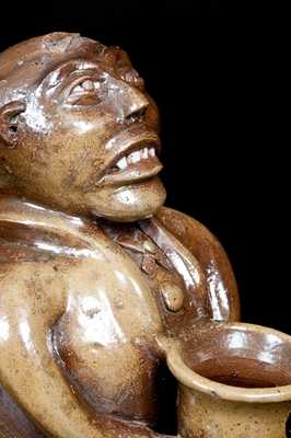 Important J. L. Mathews, Rock Mills, AL, 1890-1910 African American Stoneware Figural Face Bank