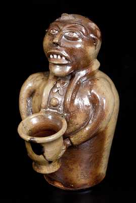 Important J. L. Mathews, Rock Mills, AL, 1890-1910 African American Stoneware Figural Face Bank