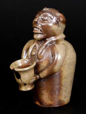 Important J. L. Mathews, Rock Mills, AL, 1890-1910 African American Stoneware Figural Face Bank