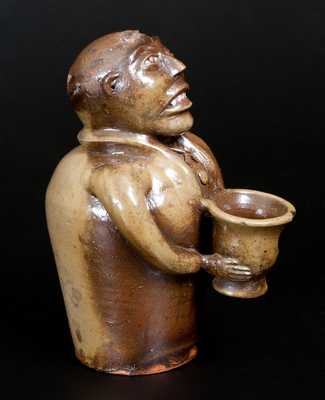 Important J. L. Mathews, Rock Mills, AL, 1890-1910 African American Stoneware Figural Face Bank