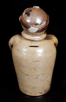 Important J. L. Mathews, Rock Mills, AL, 1890-1910 African American Stoneware Figural Face Bank