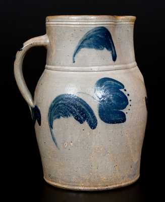 Scarce JOHN BELL / WAYNESBORO Stoneware Pitcher with Tulip Decoration