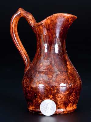 Rare and Fine JOHN BELL / WAYNESBORO Lead-and-Manganese-Glazed Redware Pitcher