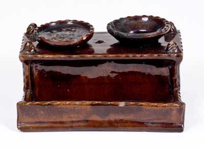 Glazed Redware Inkstand, Pennsylvania origin, 19th century