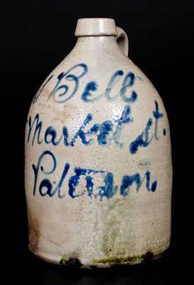 Two-Gallon Paterson, NJ Stoneware Advertising Jug, New York State origin, circa 1880