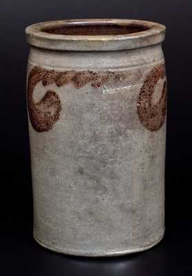 S. BELL & SON / STRASBURG, VA Stoneware Jar w/ Manganese Swag Decoration