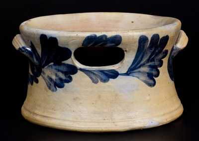 Large-Sized Handled Spittoon with Cobalt Foliate Decoration, attrib. Richard C. Remmey, Philadelphia, PA