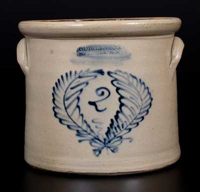 BURGER & CO. / ROCHESTER N.Y. Stoneware Crock w/ Cobalt Wreath Decoration