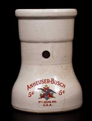 Scarce ANHEUSER-BUSCH Stoneware Syrup Dispenser, 1919