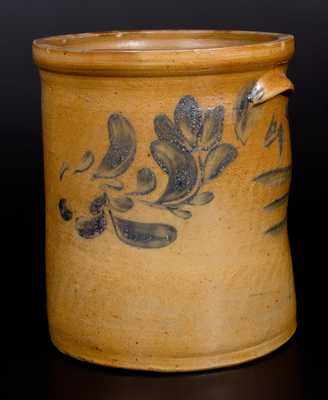 J. SWANK & CO. / JOHNSTOWN, PA Stoneware Crock with Cobalt Floral Decoration