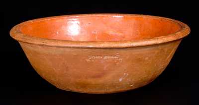 Glazed JOHN BELL / WAYNESBORO Redware Bowl
