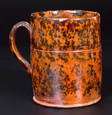 Redware Mug with Sponged Manganese Decoration