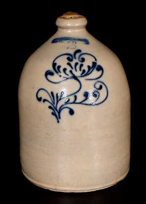 2 Gal. I SEYMOUR TROY Stoneware Jug with Slip-Trailed Floral Decoration