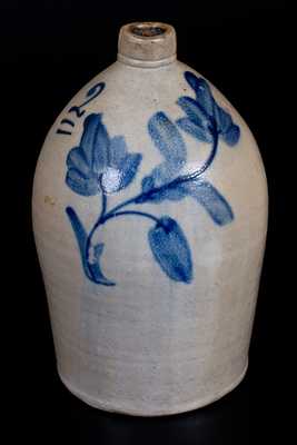 2 Gal. Stoneware Jug with Cobalt Floral Decoration, Western PA origin, circa 1860