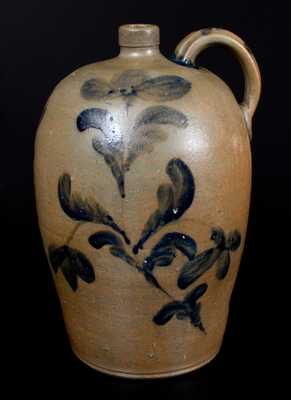 Exceptional JOHN BELL / WAYNESBORO Stoneware Jug with Elaborate Floral Decoration