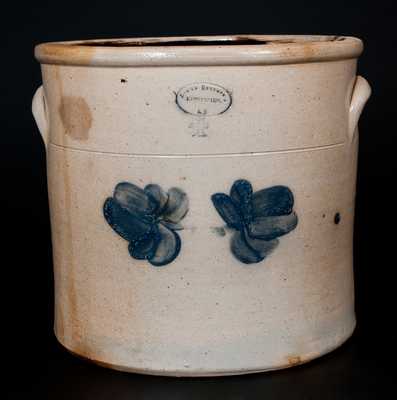 BROWN BROTHER / HUNTINGTON / L.I. Stoneware Crock w/ Floral Decoration