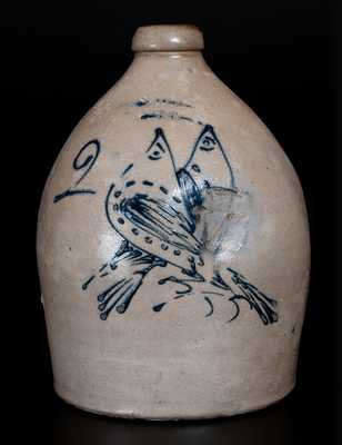 S. HART / FULTON 2 Stoneware Jug with Double Bird Decoration