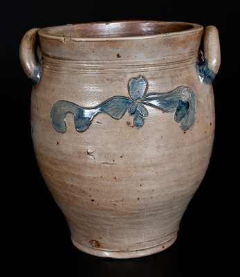 3 Gal. Manhattan Stoneware Jar w/ Incised Decoration, early 19th century
