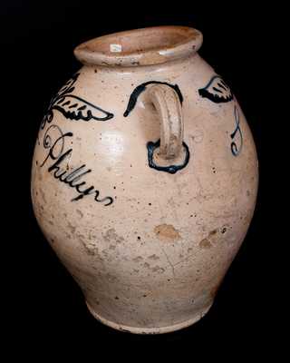 Extremely Rare and Important Early Manhattan Stoneware Presentation Jar, 18th century