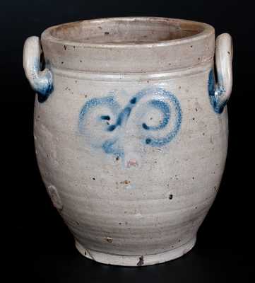Stoneware Jar with Watchspring Decoration, probably Manhattan, late 18th century
