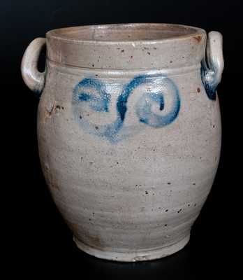 Stoneware Jar with Watchspring Decoration, probably Manhattan, late 18th century
