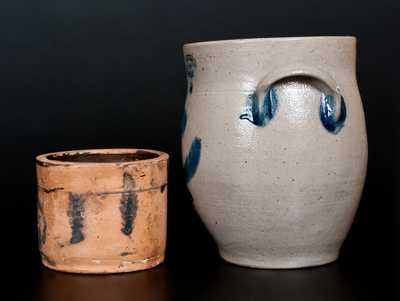 Lot of Two: W. SMITH / GREENWICH / NEW YORK Decorated Stoneware Jars