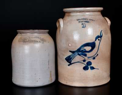 Lot of Two: New Jersey Stoneware Jars, BELMONT AVE. POTTERY and J.C. THOMAS / TRENTON