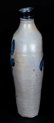 Rare Stoneware Flask w/ Cobalt Tulip Decoration, attrib. David Parr, Sr., Baltimore, MD, c1825