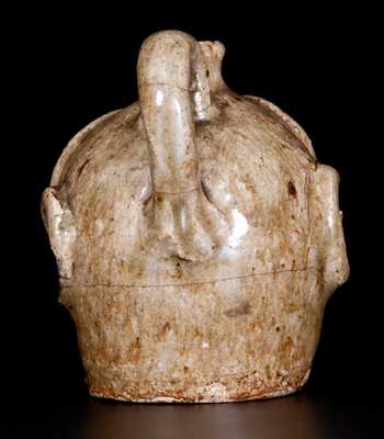 Outstanding Edgefield Stoneware Face Jug with Protruding Tongue, Edgefield, SC origin, circa 1860-80
