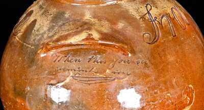 Exceptional Thomas Vickers, Chester County, PA, Redware Jar Inscribed 