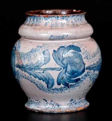 Extremely Rare I. BELL (John Bell) Tin-Glazed Redware Jar, Winchester, VA or Hagerstown, MD, c1825