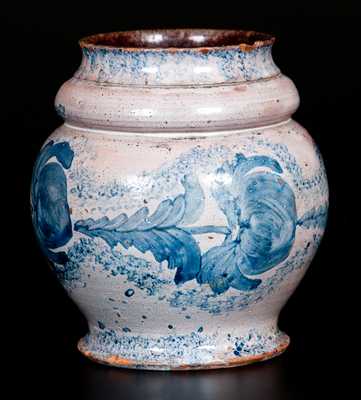 Extremely Rare I. BELL (John Bell) Tin-Glazed Redware Jar, Winchester, VA or Hagerstown, MD, c1825