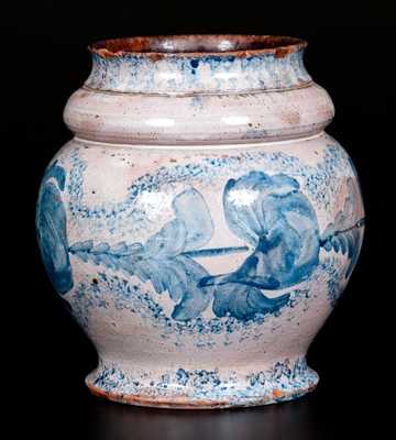 Extremely Rare I. BELL (John Bell) Tin-Glazed Redware Jar, Winchester, VA or Hagerstown, MD, c1825